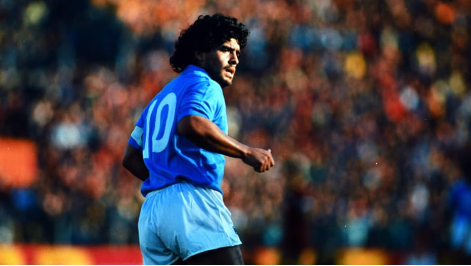 Maradona Playing for Napoli Against Roma