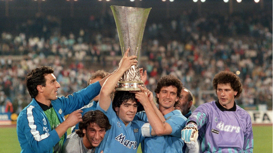 Maradona With the Serie A Title.