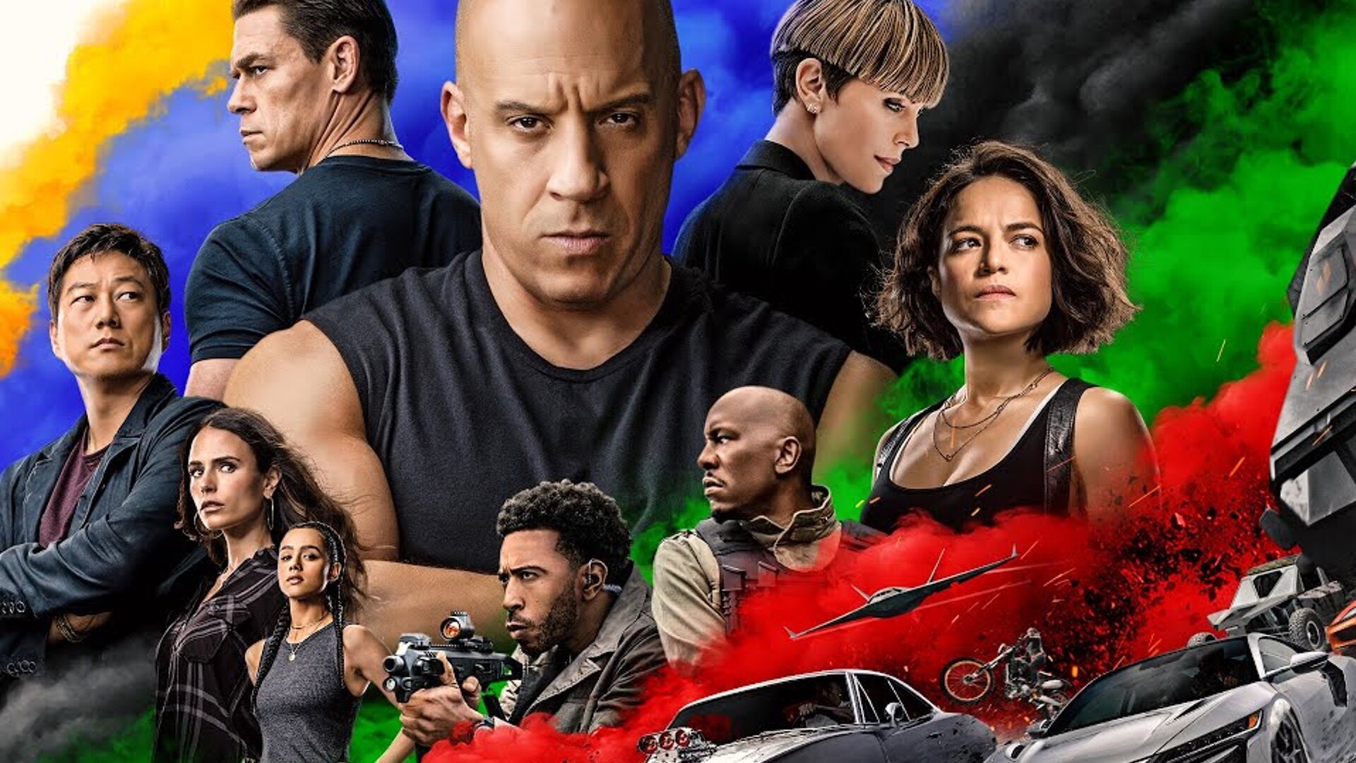 Cover Image Vin DIesel Michelle Rodriguez Ludacris Tyrese Gibson Jordana Brewster John Cena Charlize Theron F9 Fast and Furious Universal Pictures