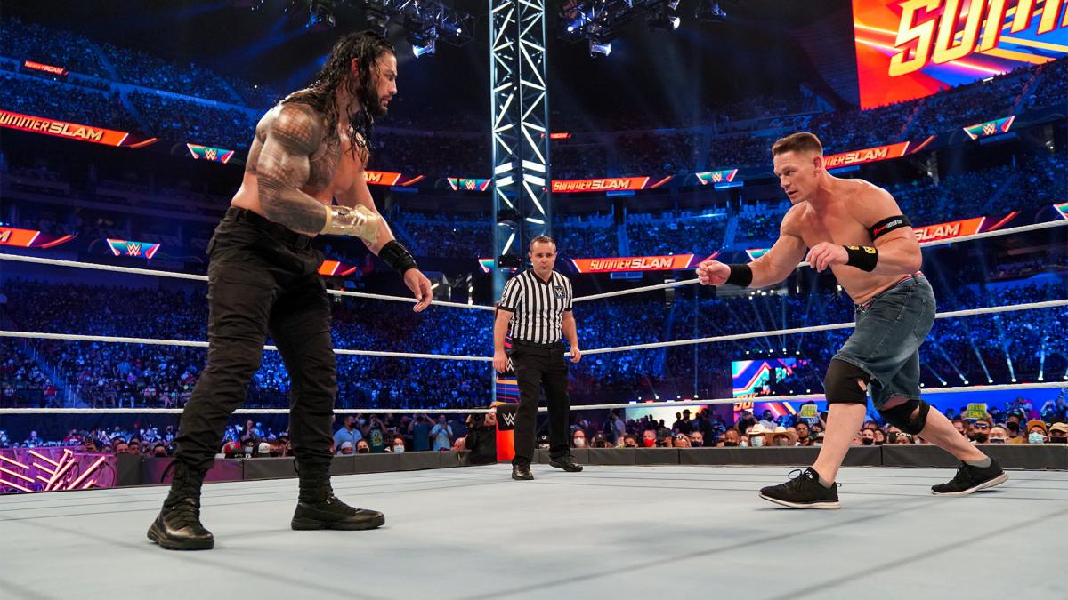 John Cena Roman Reigns WWE Summerslam 2021